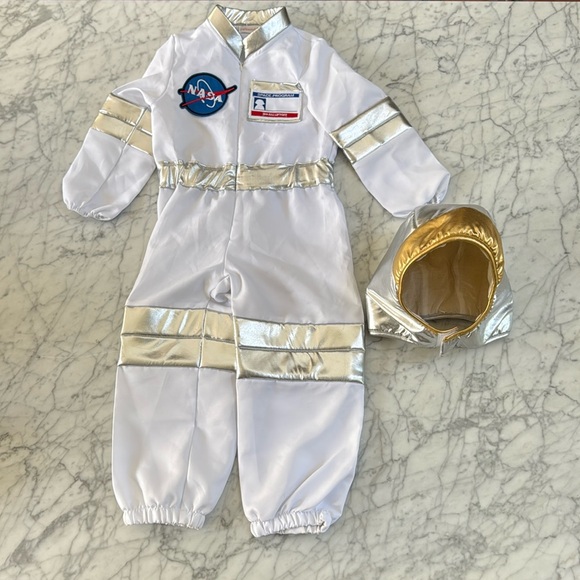 Kids Astronaut Costume Spacesuit Helmet Costume Dress-Up Halloween Sz 5/6Y - Picture 1 of 6